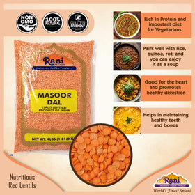 Rani Masoor Dal vegan kitchen setup as a protein source