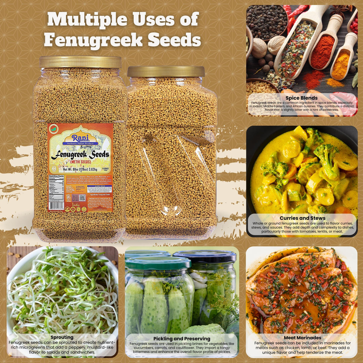 Rani Methi seeds whole bulk jar ideal for versatile cooking