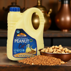 Rani Peanut Oil kitchen-dish shot, enhances dishes with a subtle nutty flavor.