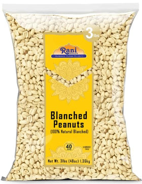 Rani peanuts skinless and blanched for quick cooking.