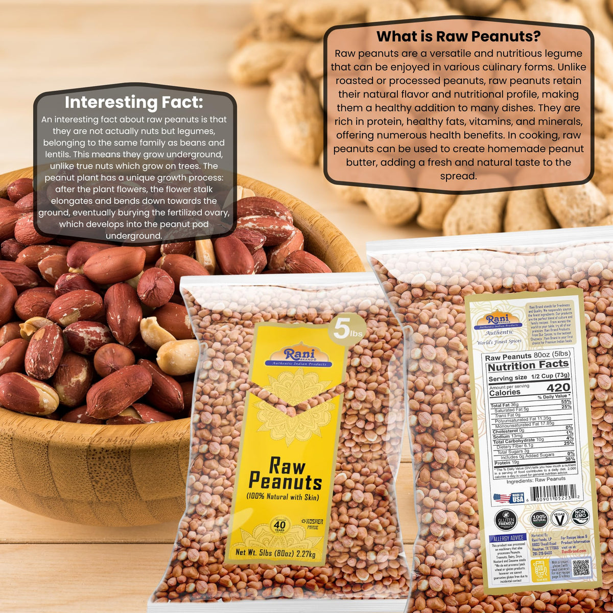 Rani Peanuts unsalted raw kernels ideal for homemade butter