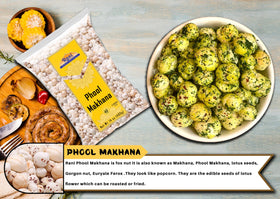 Rani phool makhana Indian origin label emphasizes traditional cultivation.
