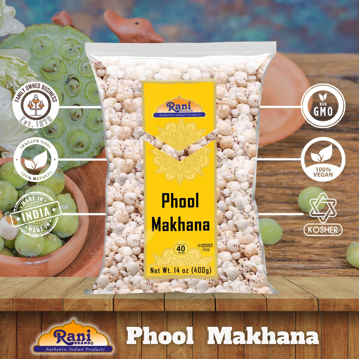 Rani phool makhana vegan snack idea showcases crisp, plant-based crunch.