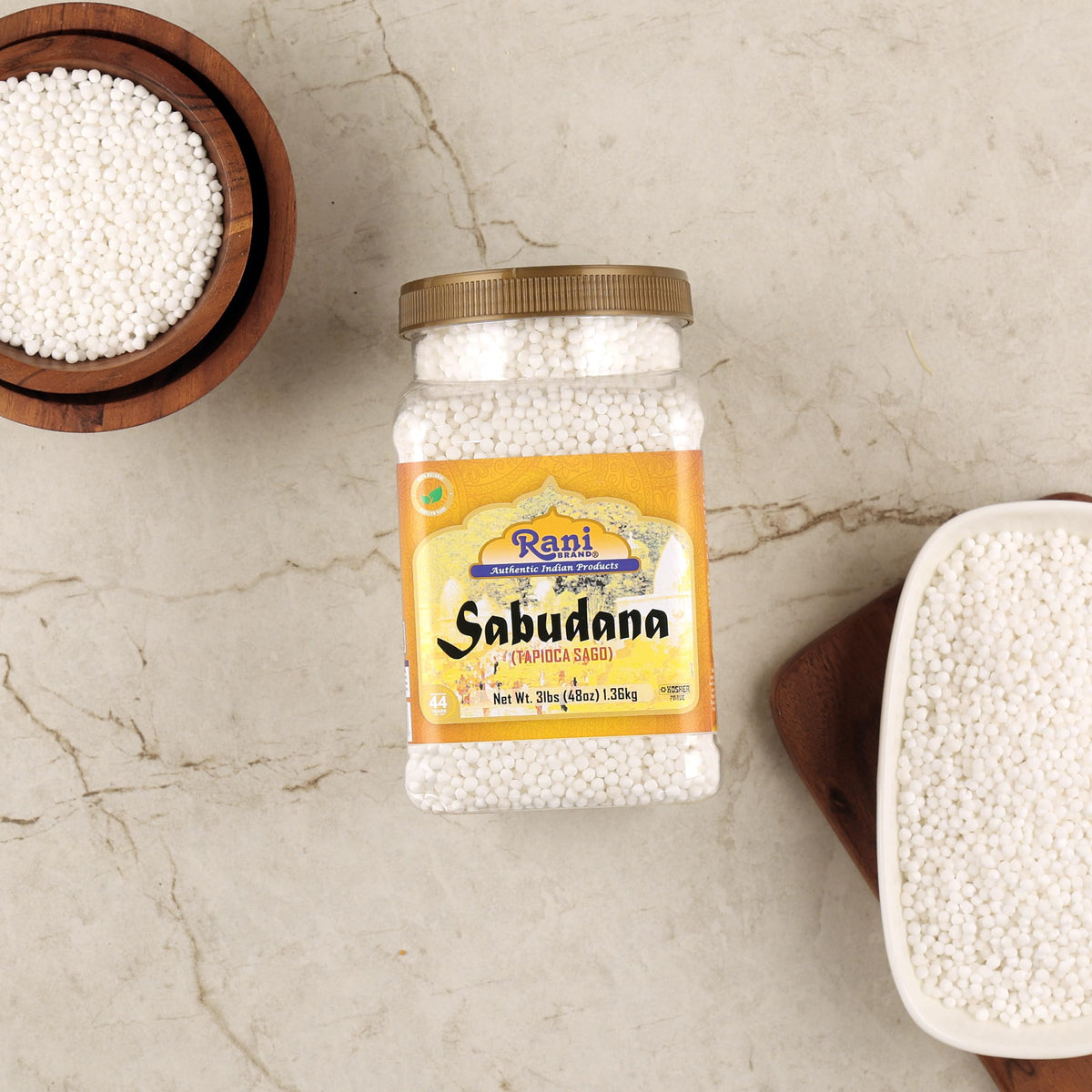 Rani Sabudana bulk jar, convenient storage for regular cooking