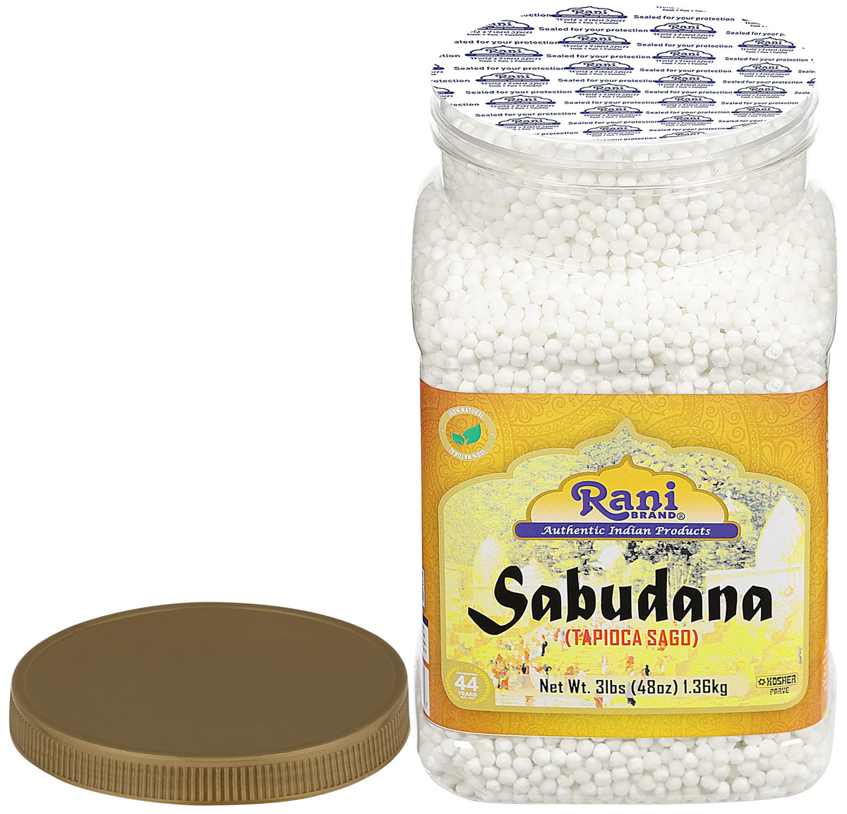 Rani Sabudana pearls prepared for sabudana khichdi in a pan