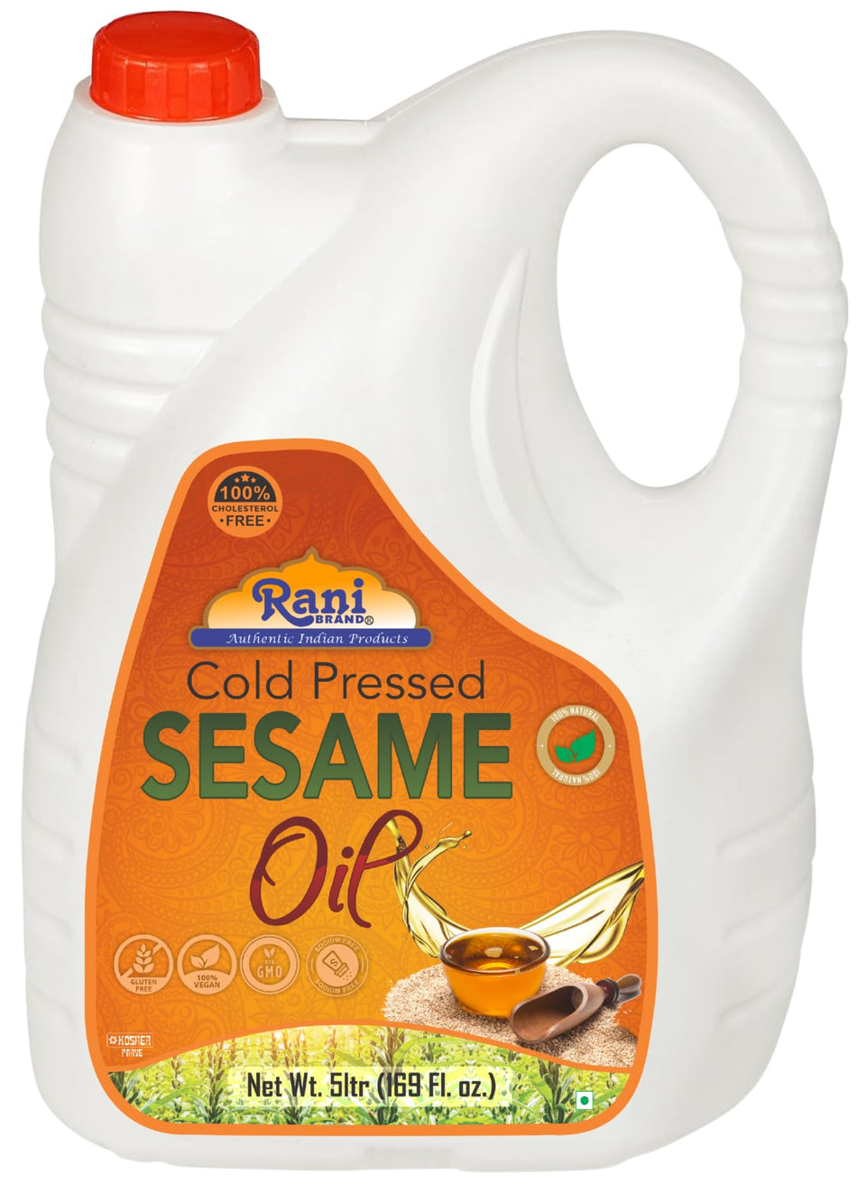Rani sesame oil bottle pour enhances flavors with a rich, nutty aroma