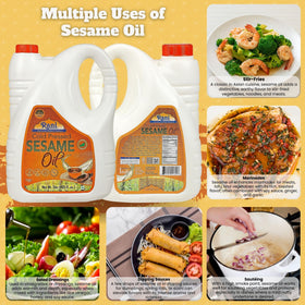 Rani sesame oil label closeup shows purity and non-GMO certification