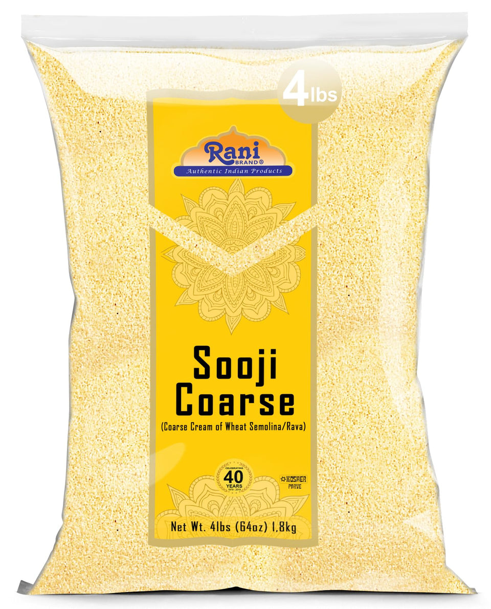 Rani Sooji Coarse flour bag front, authentic Indian origin and premium quality.