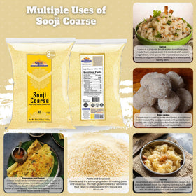 Close-up of Rani Sooji Coarse texture highlights grainy consistency for halva and upma