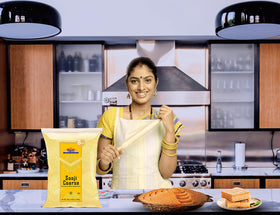 Rani Sooji Coarse rawa dosa batter pouring for a crispy pancake