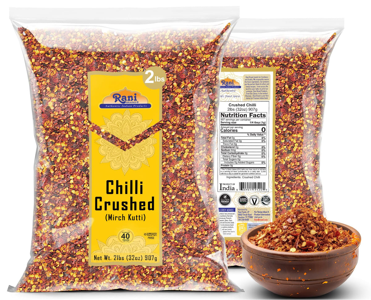 Rani spice jar with red pepper flakes ready to shake into dishes.