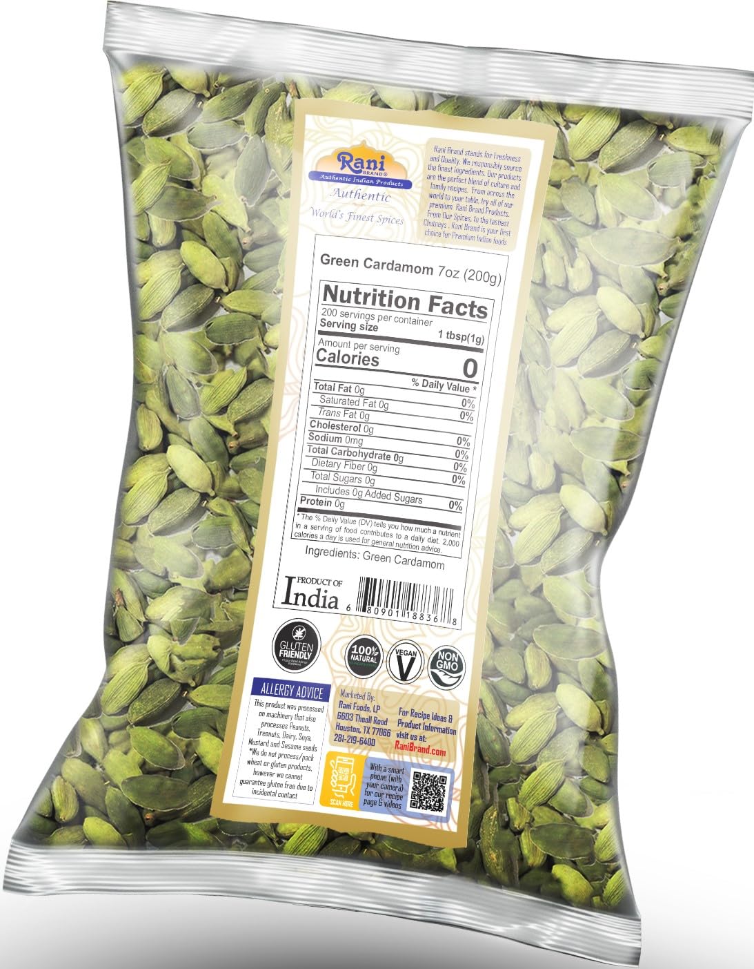 Packaging highlights no-barrier bag to protect essential oils and flavor.