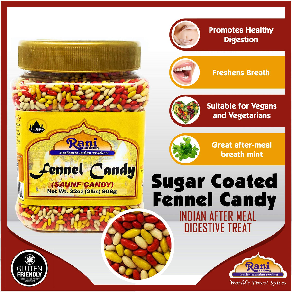 Rani Sugar Coated Fennel Candy gift-ready packaging suitable for gifting.