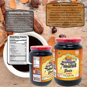 Rani tamarind paste glass jar closeup highlighting quality packaging.