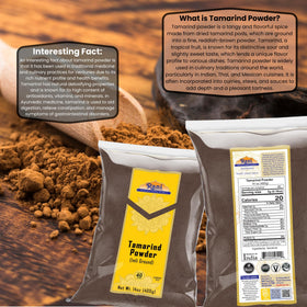Rani Tamarind Powder jar pouring shows convenient vegan, gluten-friendly seasoning base.