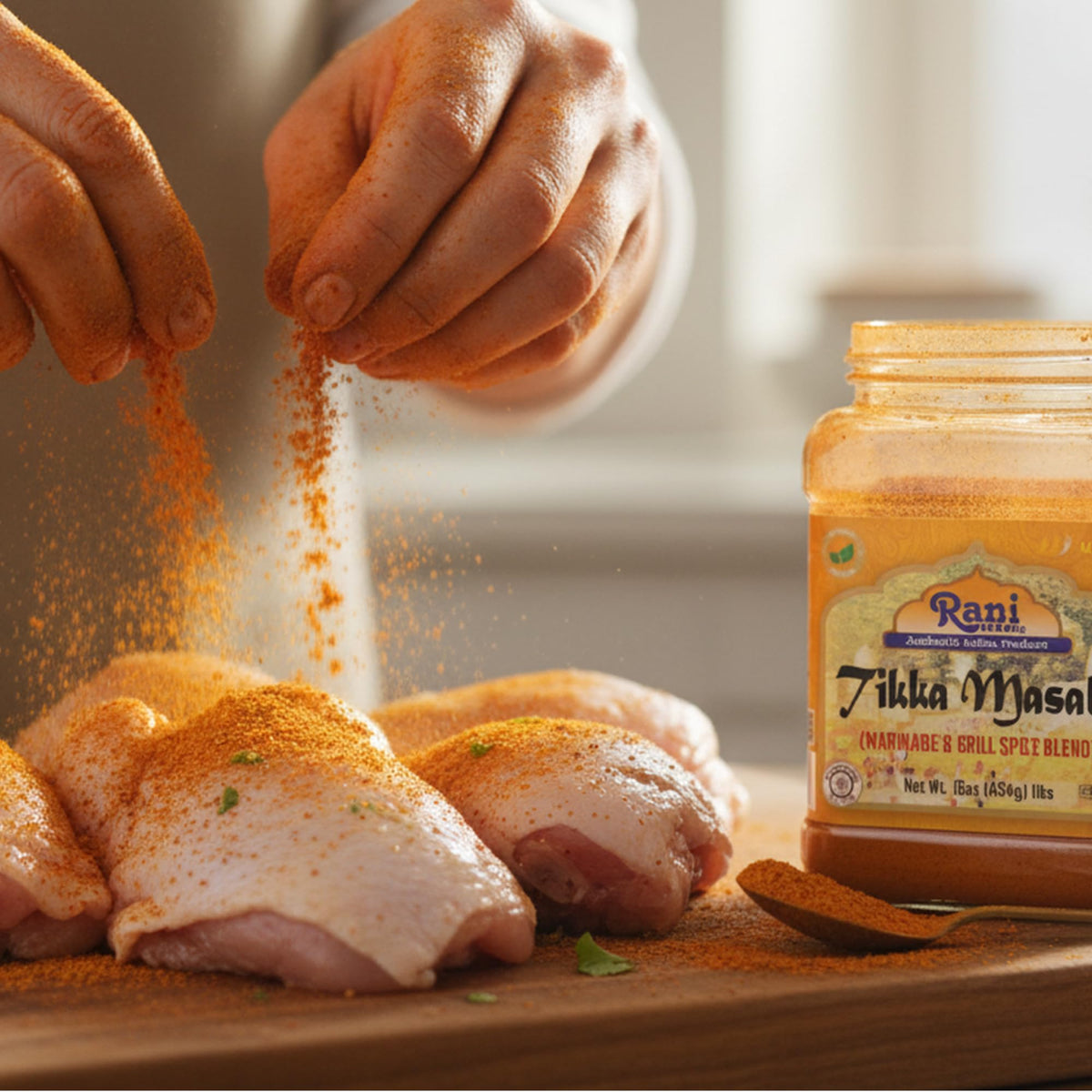 Rani Tikka Masala PET jar packaging preserves freshness for cooking.