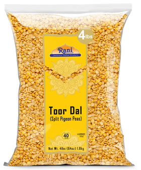 Rani Toor Dal bulk 64oz packaging showing durable bag for long shelf life.