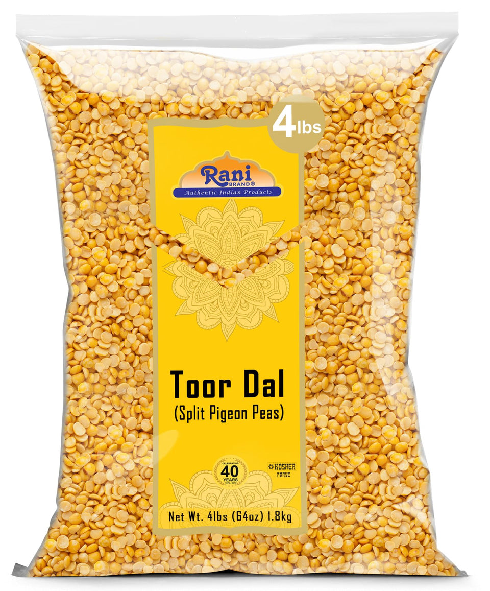 Rani Toor Dal bulk 64oz packaging showing durable bag for long shelf life.