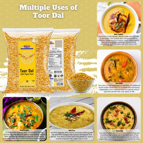 Rani Toor Dal yellow split peas close-up reveals natural color and texture.
