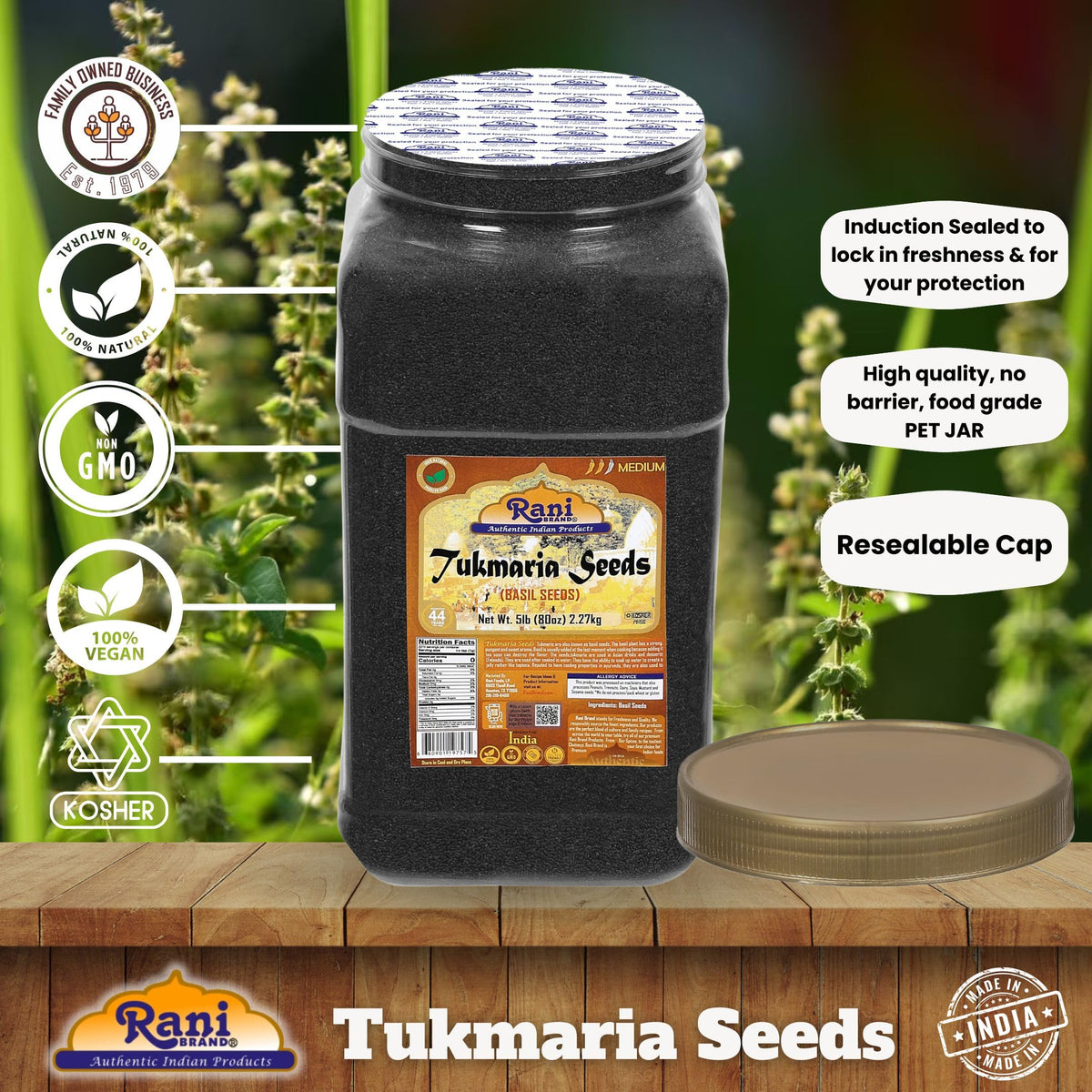 Rani Tukmaria dried seeds close-up demonstrates quality