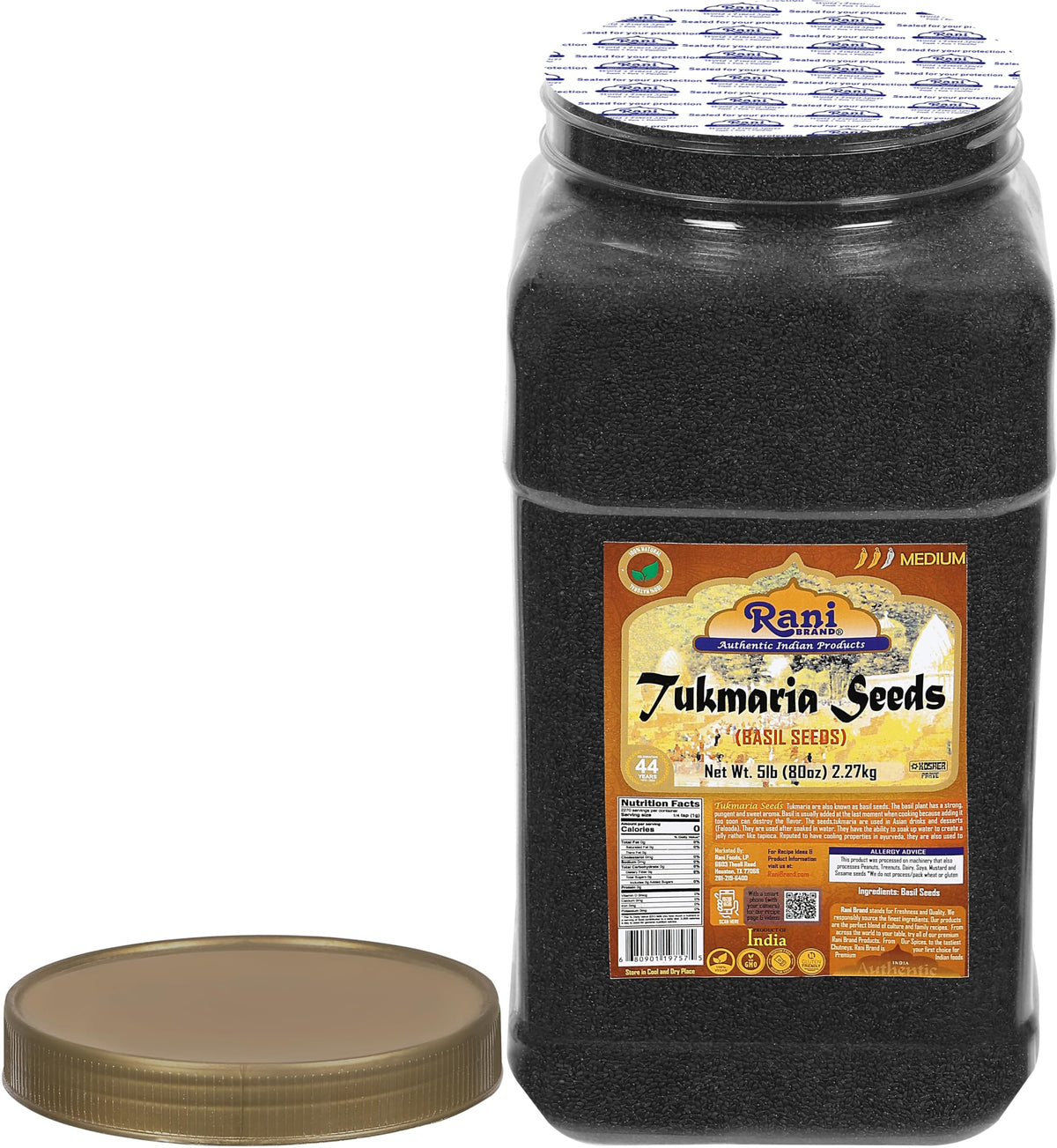 Rani Tukmaria Kosher certification stamp confirms trustworthy quality
