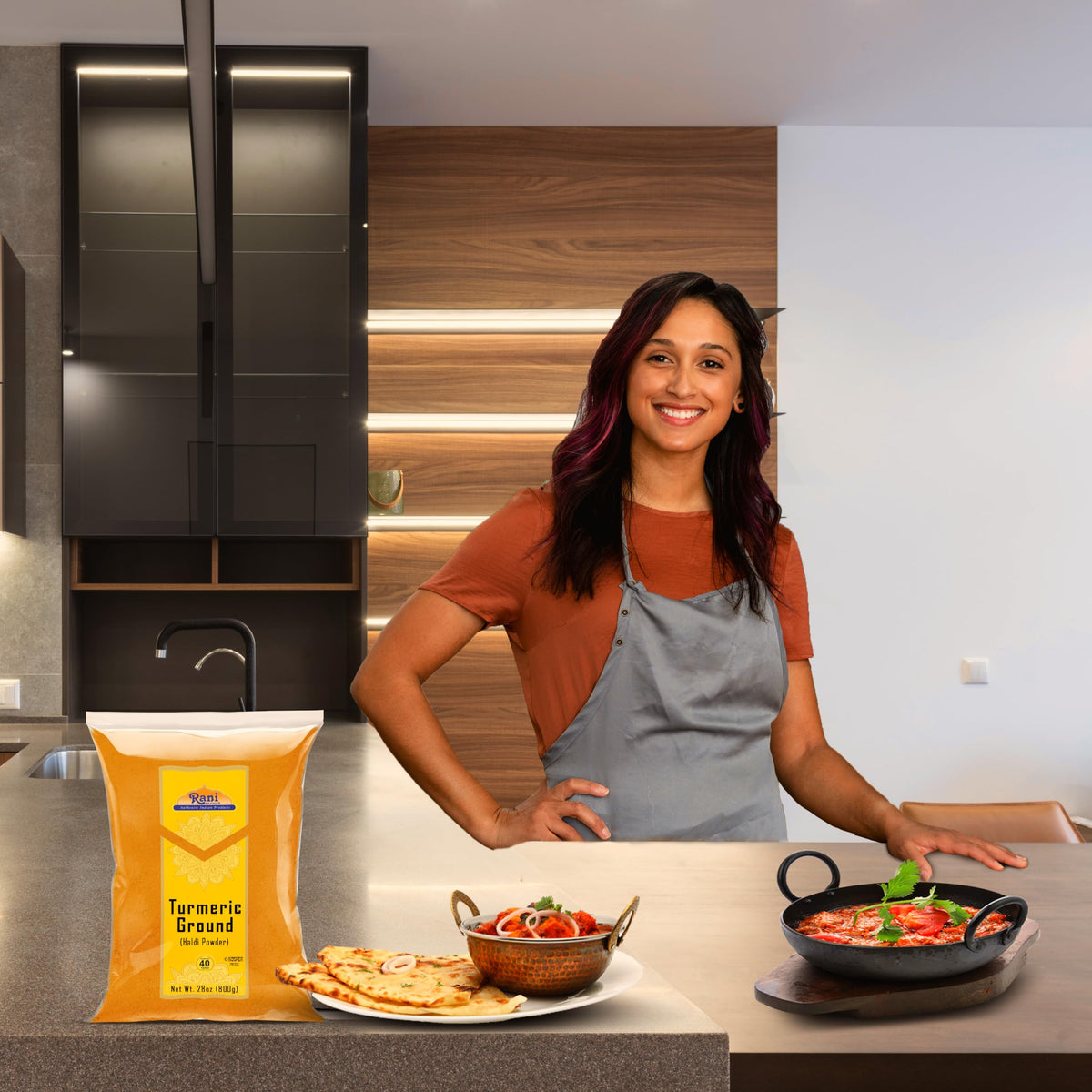 Rani turmeric root slices highlight natural source for fresh powder.
