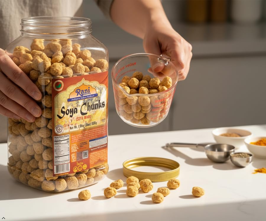 Rani Brand Soya Chunks Nuggets raw chunks ideal for rehydration before cooking