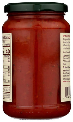 Slice of pizza with Rao's sauce ready to bake, showcasing easy homemade pizza