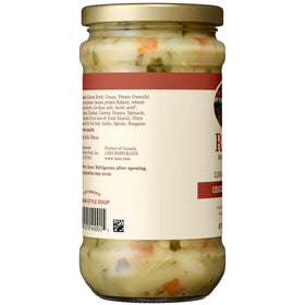 Chopped vegetables and gnocchi visible in Rao’s soup, a hearty meal idea.