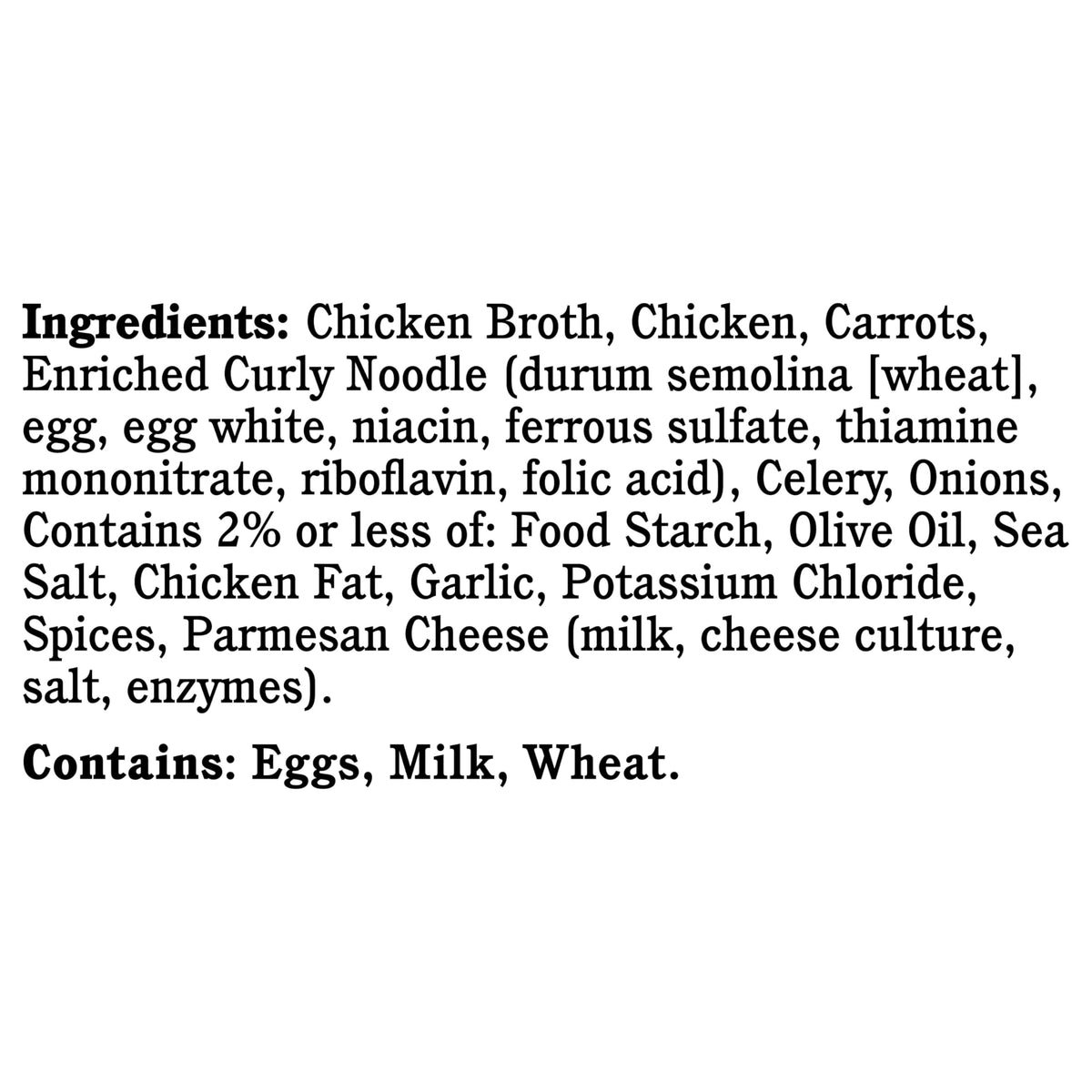 Rao's Made For Home Chicken Noodle Soup close-up on ingredients with chicken and vegetables.