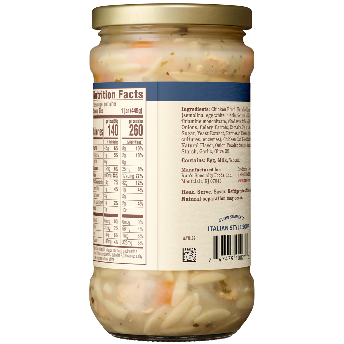 Rao's Made For Home chicken pieces and al dente orzo for comforting dinner