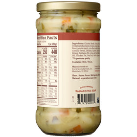 Front of Rao's Made For Home Soup packaging on a kitchen counter for easy prep.