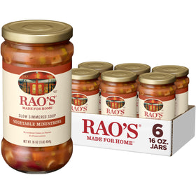 Rao's Made For Home Vegetable Minestrone broth in a bowl, ready to heat.