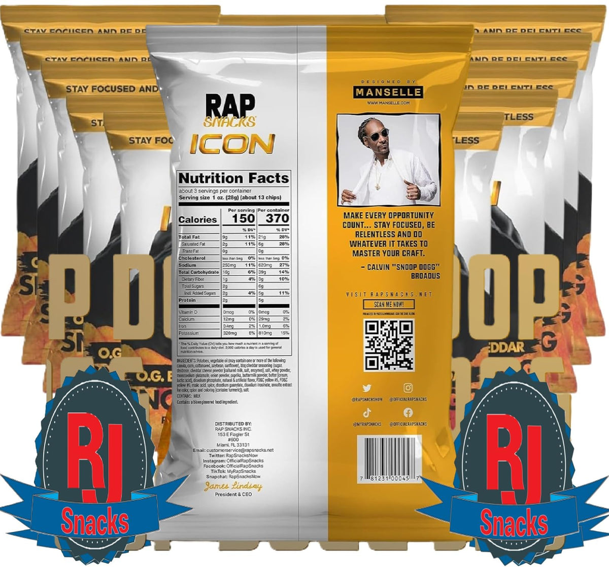 Rap Snacks Snoop Dogg Cheddar BBQ close-up highlights seasoned chips and flavor.