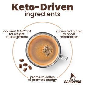 Rapid Fire cup of coffee with creamy texture and ketone-friendly energy.