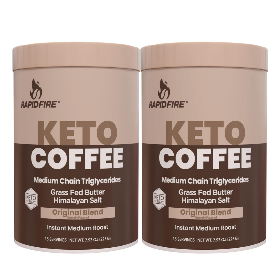 Rapid Fire Keto Coffee canister side view for daily keto energy.