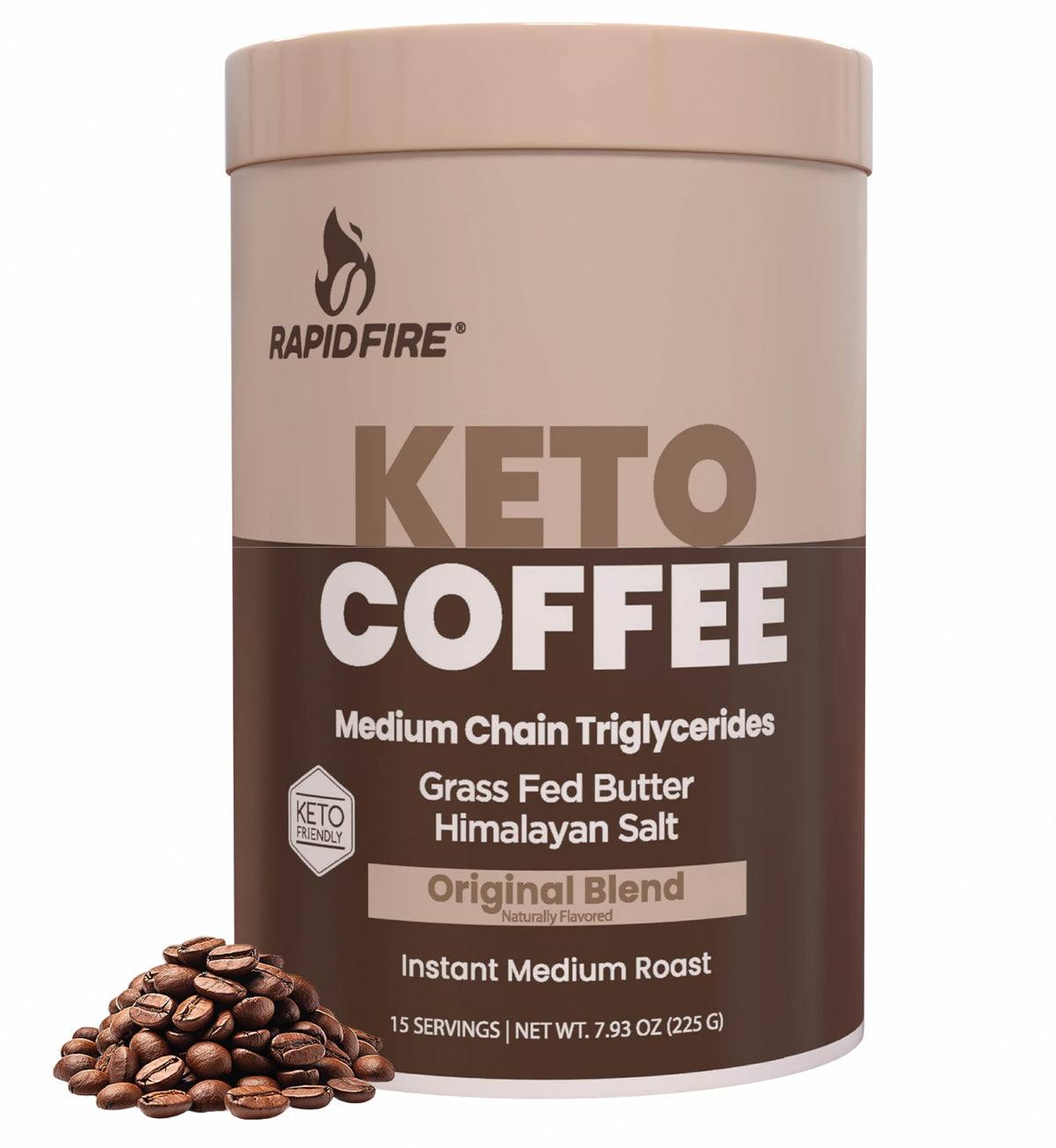 Rapid Fire Keto Coffee Pods original medium roast in a box for quick energy