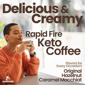 Rapid Fire Keto Coffee travel pack ready for on-the-go mornings.