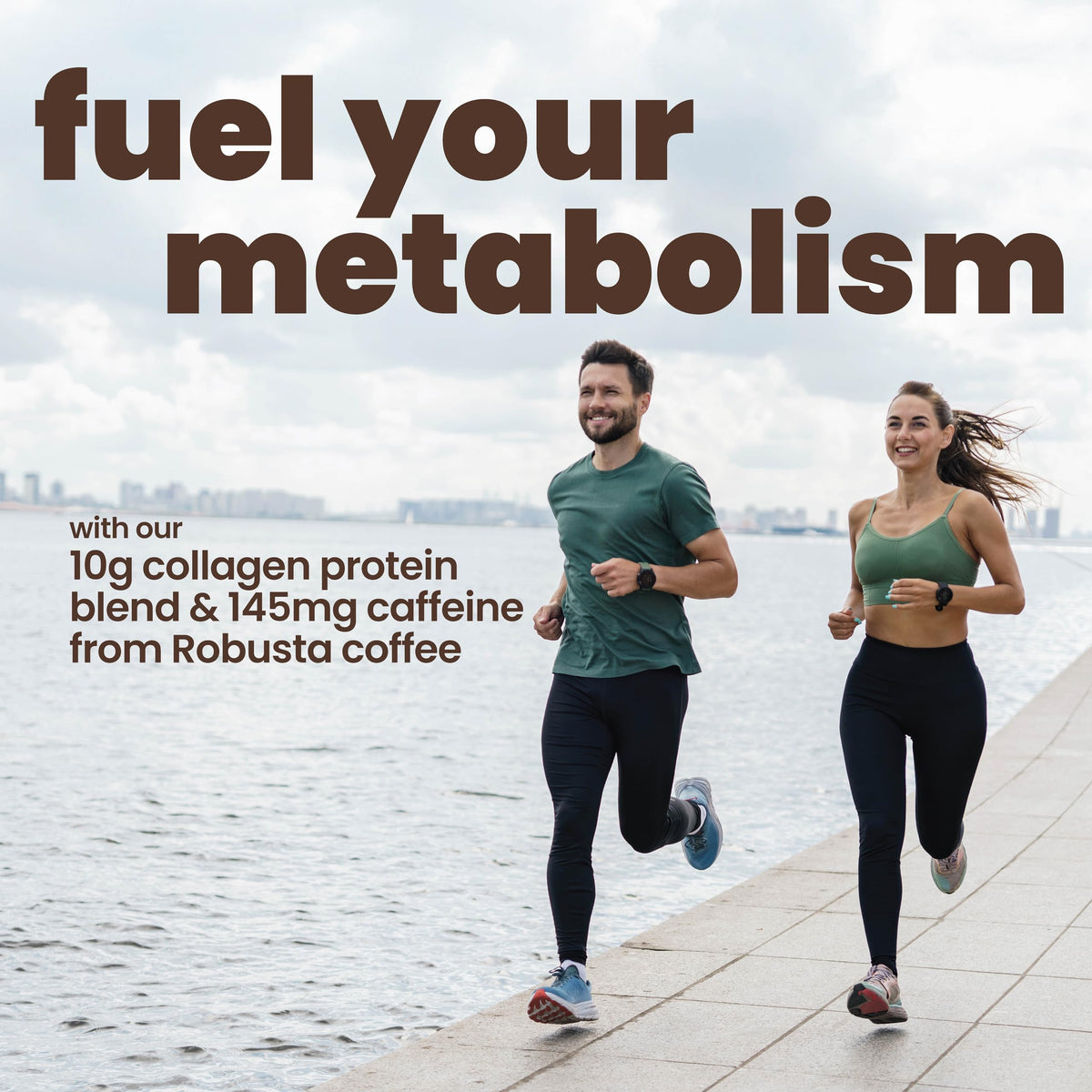 Chilled Rapid Fire Protein Coffee Hazelnut over ice for refreshing, sustained energy.