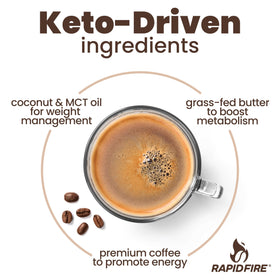 Rapid Fire Ketogenic Coffee with Himalayan salt swirl enhances flavor and low-carb satisfaction.