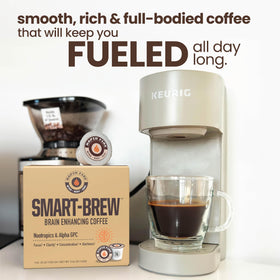 Rapid Fire Smart-Brew cup pour shows a rich, full-bodied coffee to boost focus.