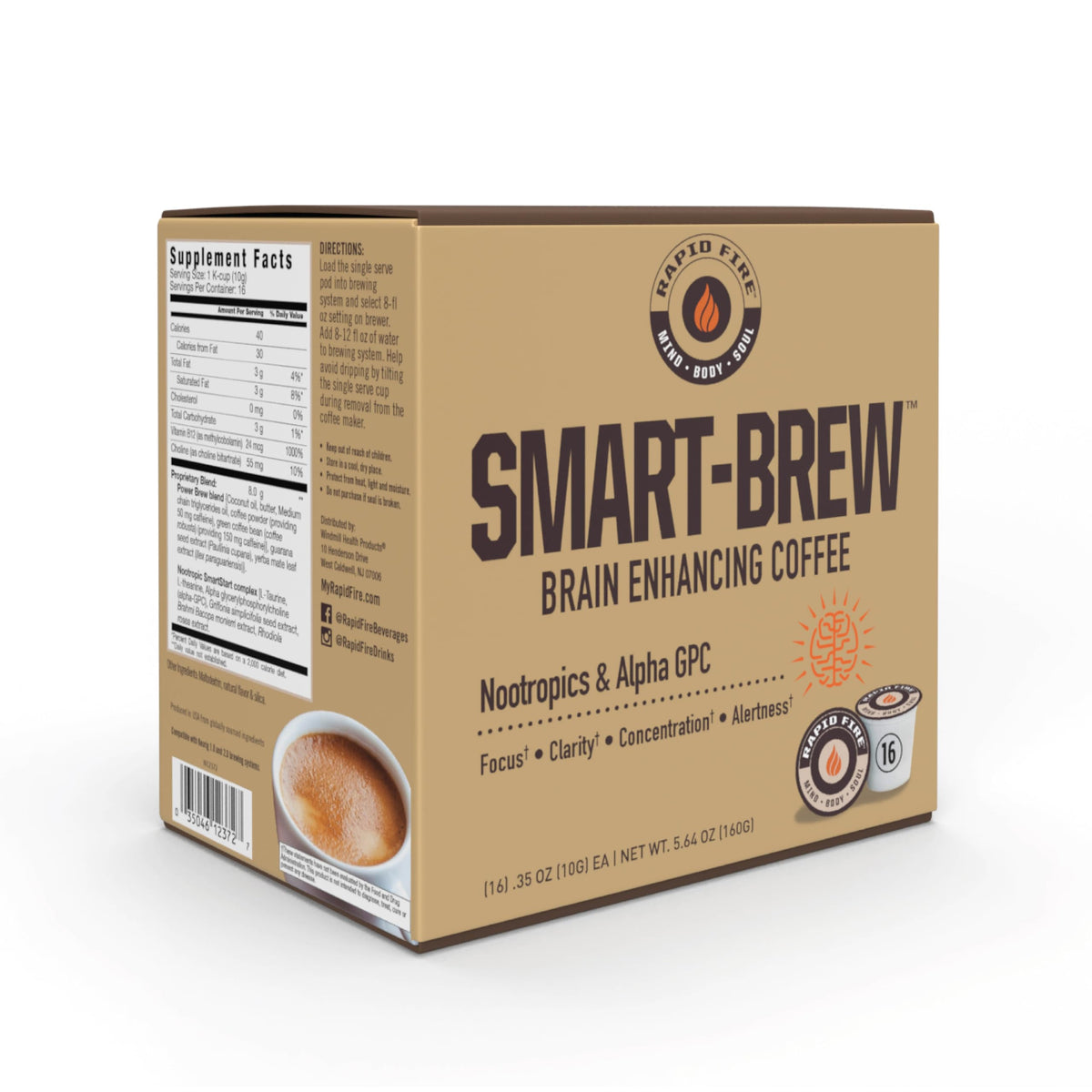 Rapid Fire Smart-Brew energy-workout shot conveys quick, convenient caffeine for workouts and work.