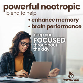 Rapid Fire Smart-Brew pod closeup highlights smooth texture and premium blend that supports sustained alertness during long tasks.