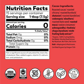 Rasa Cacao blend with rhodiola and functional mushrooms for focus
