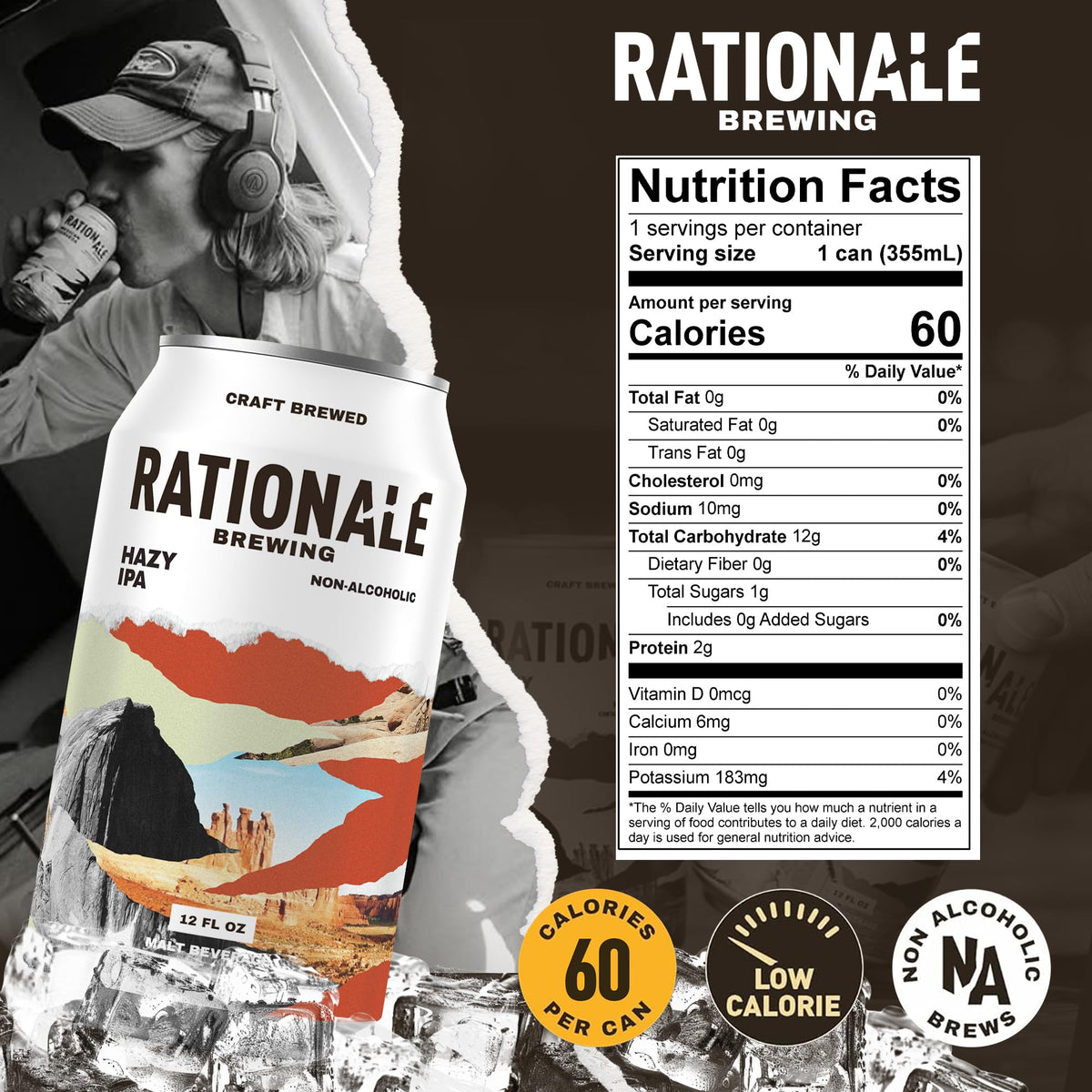 Rationale Brewing Hazy IPA being poured with full-bodied aroma and crisp finish.