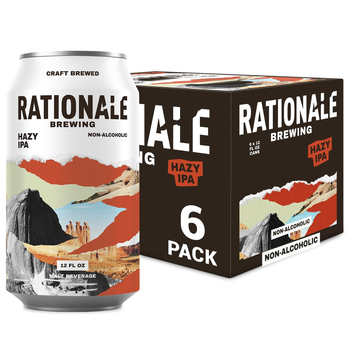 Rationale Brewing Non-Alcoholic Hazy IPA 6x12oz cans for alcohol-free gatherings.