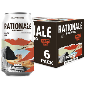 Rationale Brewing Non-Alcoholic Hazy IPA 6x12oz cans for alcohol-free gatherings.