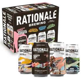 Rationale Brewing non-alcoholic variety 12-pack front display for easy tasting at gatherings.