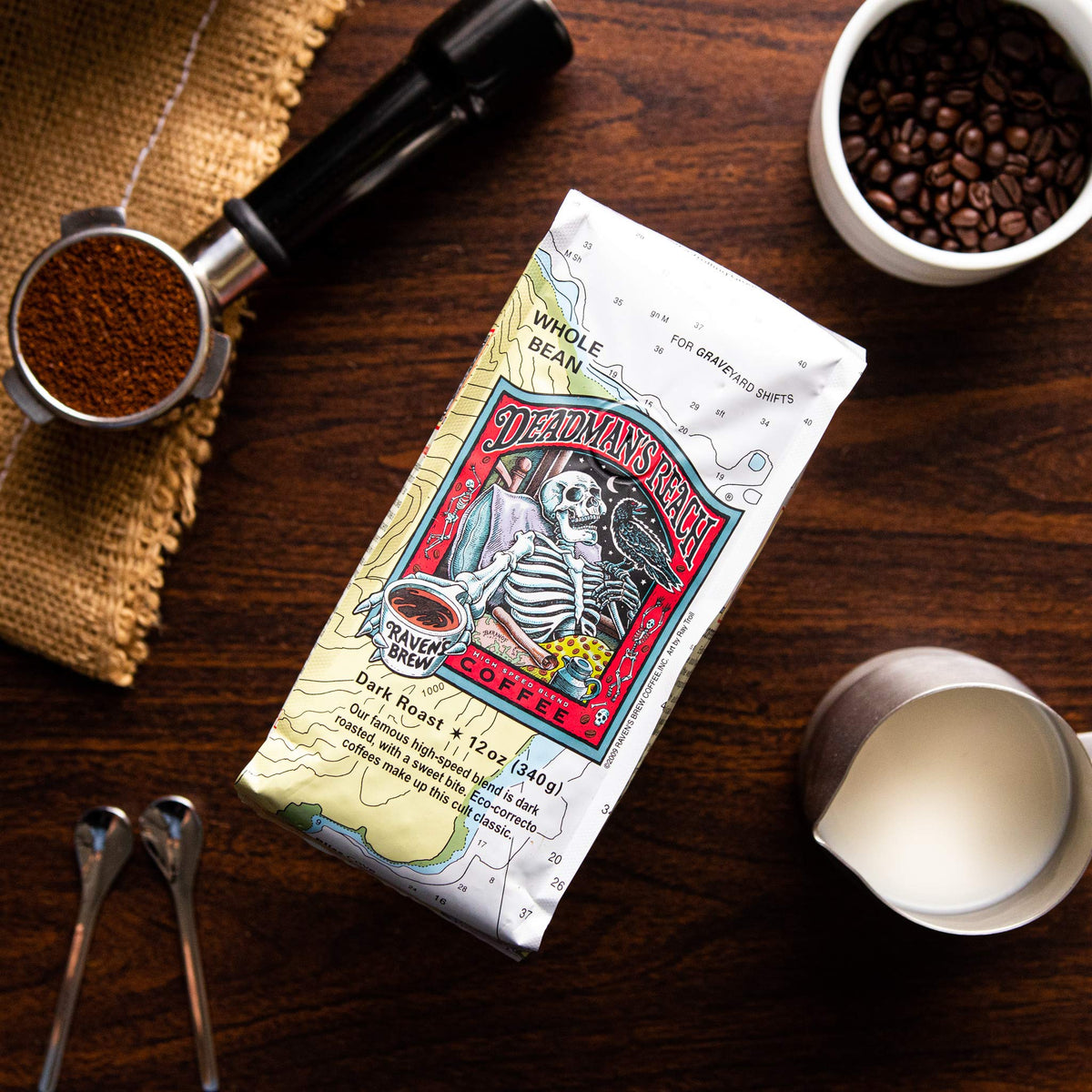 Visual of Raven's Brew air-roasting process showing cleaner, less bitter coffee.