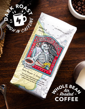 Raven's Brew Deadman's Reach coffee beans ready for grinding and brewing